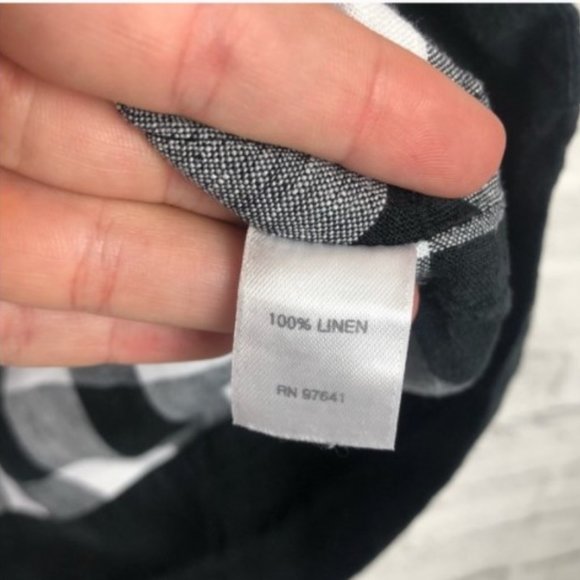 J. Jill Buffalo Plaid “love linen” 3/4 Sleeve Top Petite - Picture 7 of 8